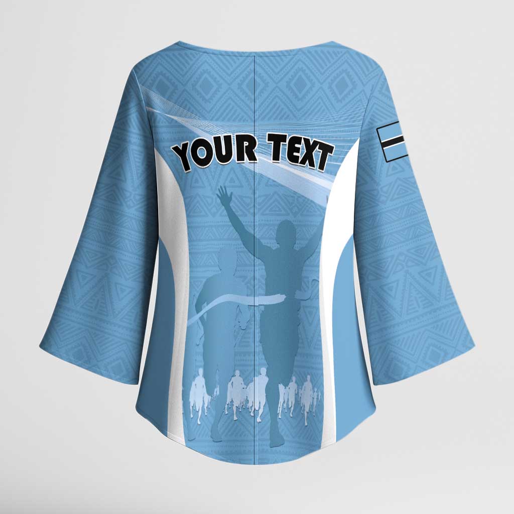 Personalized Botswana Athletics Kimono Sleeve Blouse Go Champions Go