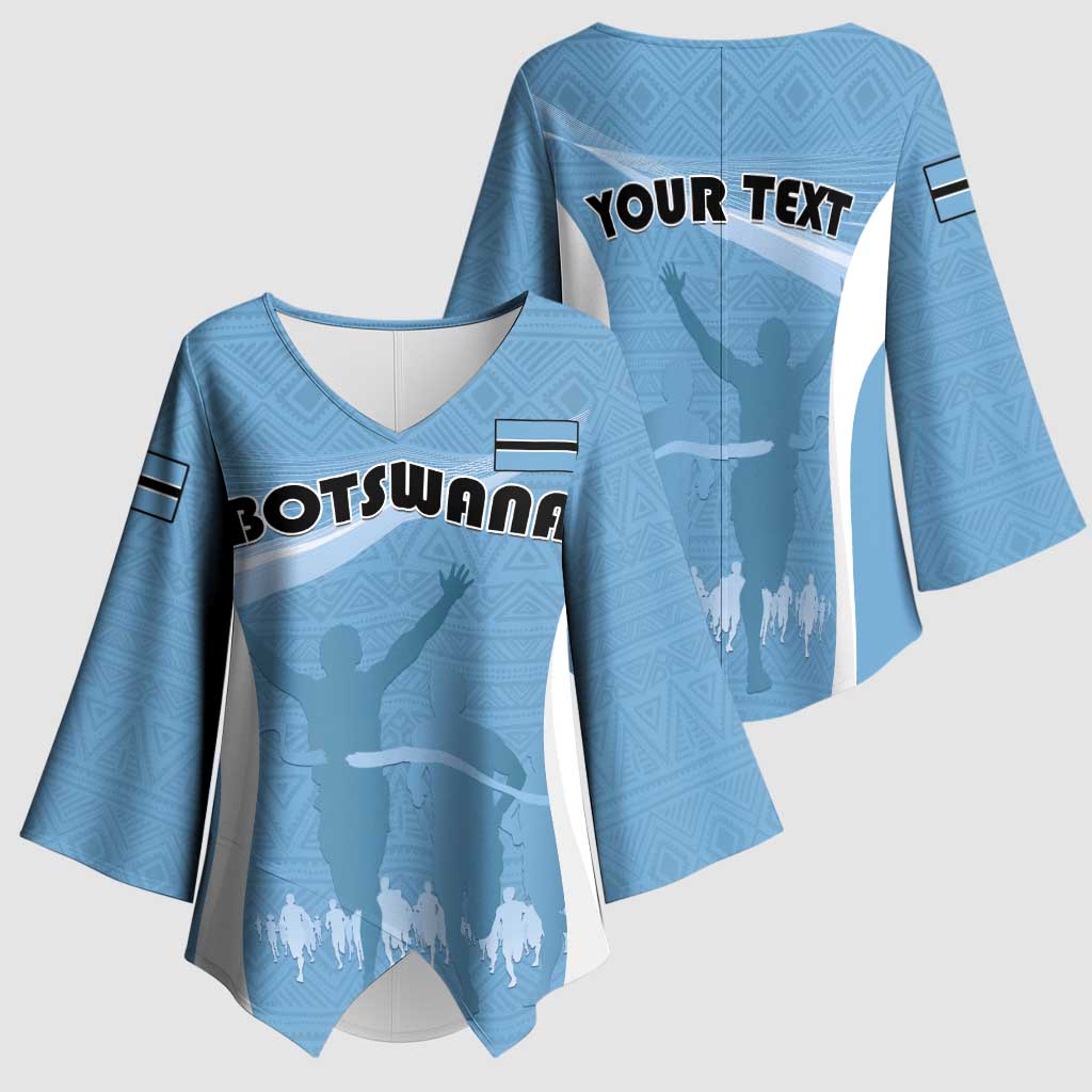 Personalized Botswana Athletics Kimono Sleeve Blouse Go Champions Go