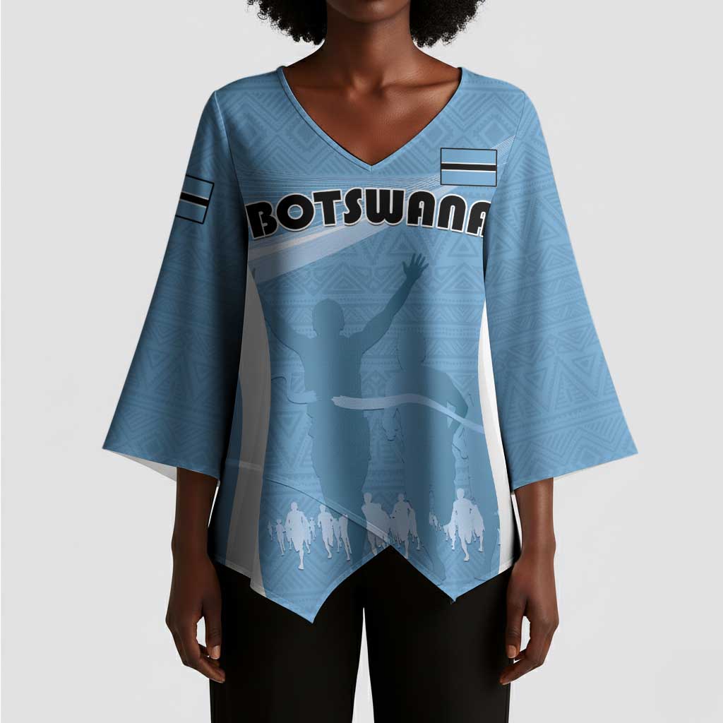 Personalized Botswana Athletics Kimono Sleeve Blouse Go Champions Go
