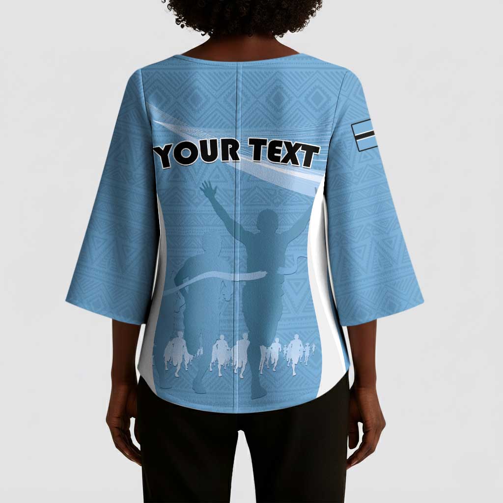 Personalized Botswana Athletics Kimono Sleeve Blouse Go Champions Go