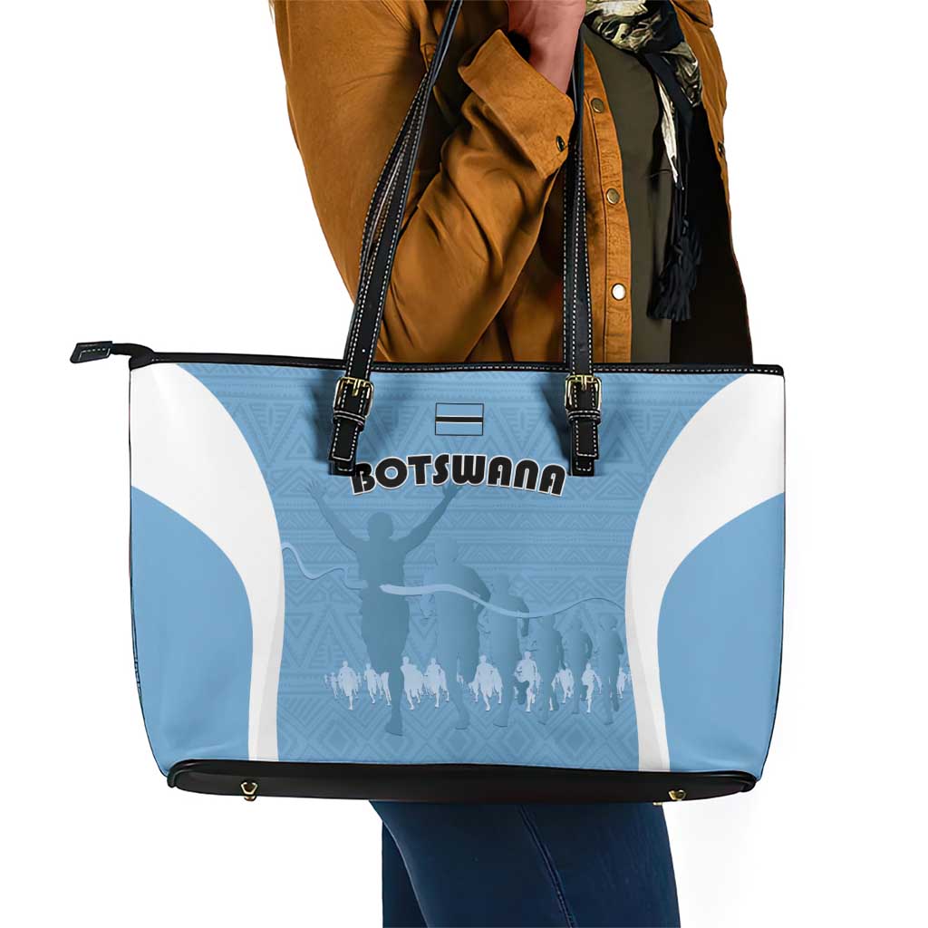 Botswana Athletics Leather Tote Bag Go Champions - African Pride