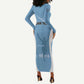 Personalized Botswana Athletics Long Sleeve Bodycon Dress Go Champions - African Pride