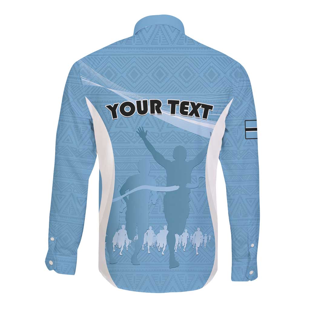 Personalized Botswana Athletics Long Sleeve Button Shirt Go Champions - African Pride