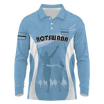 Personalized Botswana Athletics Long Sleeve Polo Shirt Go Champions - African Pride