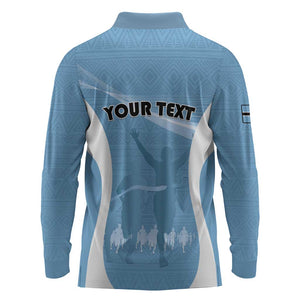 Personalized Botswana Athletics Long Sleeve Polo Shirt Go Champions - African Pride
