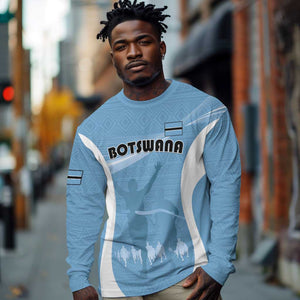 Personalized Botswana Athletics Long Sleeve Shirt Go Champions - African Pride