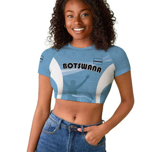 Personalized Botswana Athletics Raglan Cropped T shirt Go Champions - African Pride