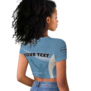 Personalized Botswana Athletics Raglan Cropped T shirt Go Champions - African Pride