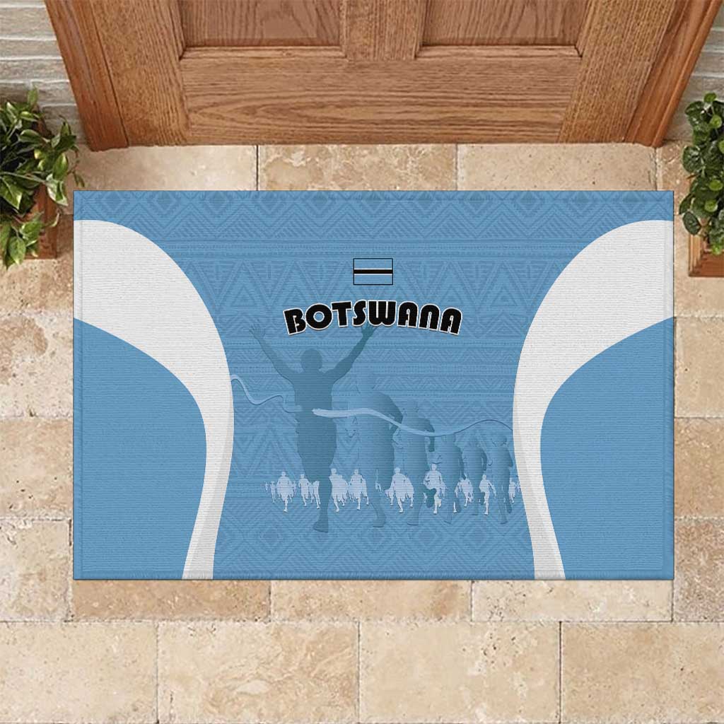 Botswana Athletics Rubber Doormat Go Champions - African Pride