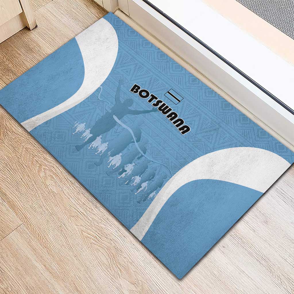 Botswana Athletics Rubber Doormat Go Champions - African Pride