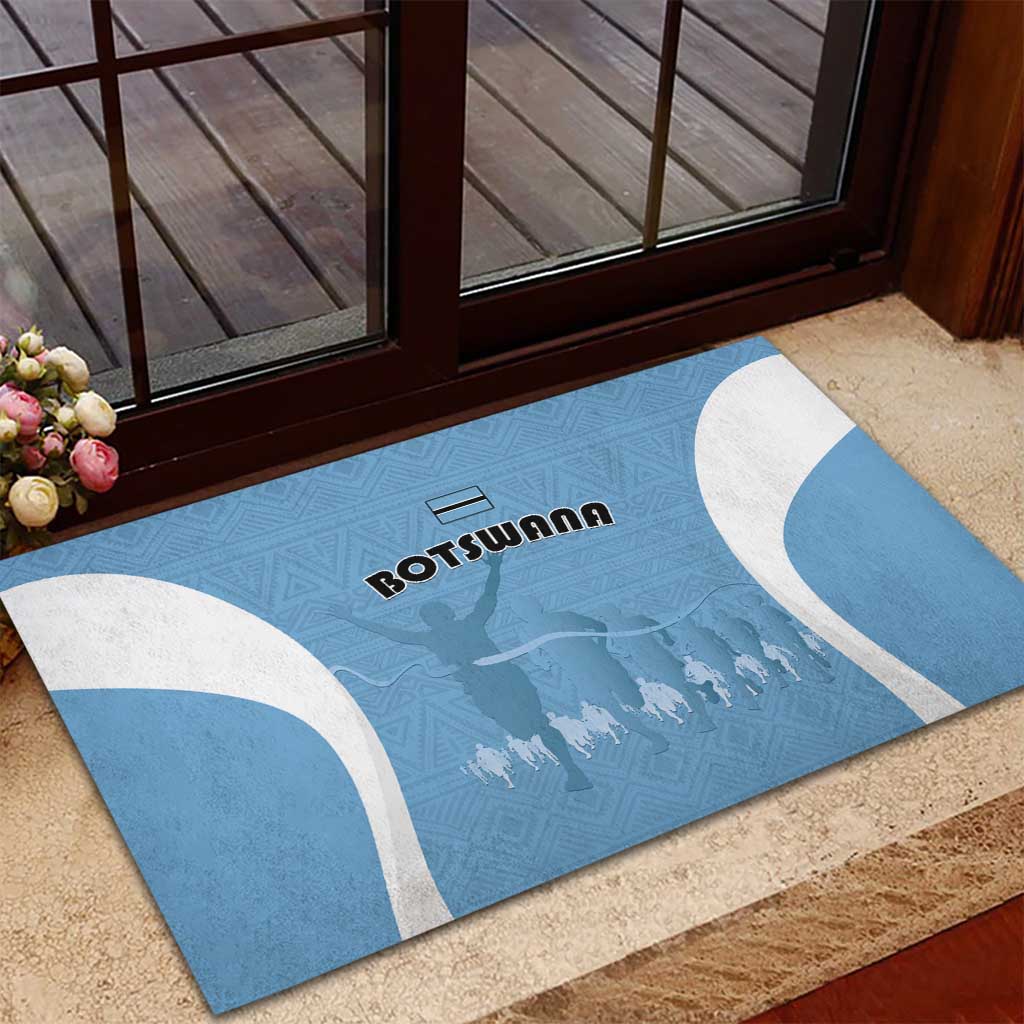 Botswana Athletics Rubber Doormat Go Champions - African Pride
