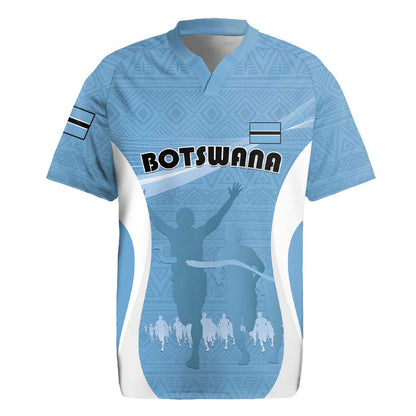 Personalized Botswana Athletics Rugby Jersey Go Champions - African Pride
