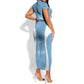 Personalized Botswana Athletics Short Sleeve Bodycon Dress Go Champions - African Pride