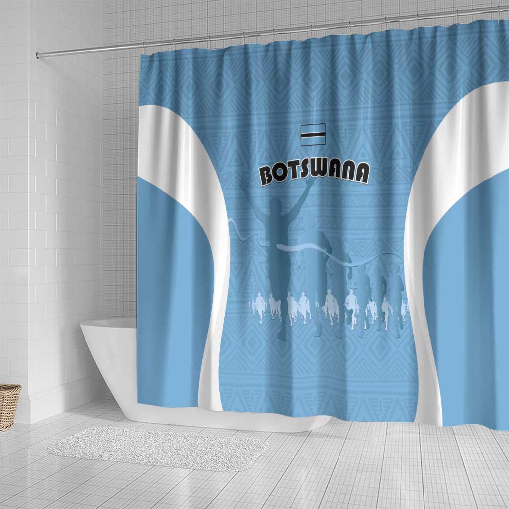 Botswana Athletics Shower Curtain Go Champions - African Pride