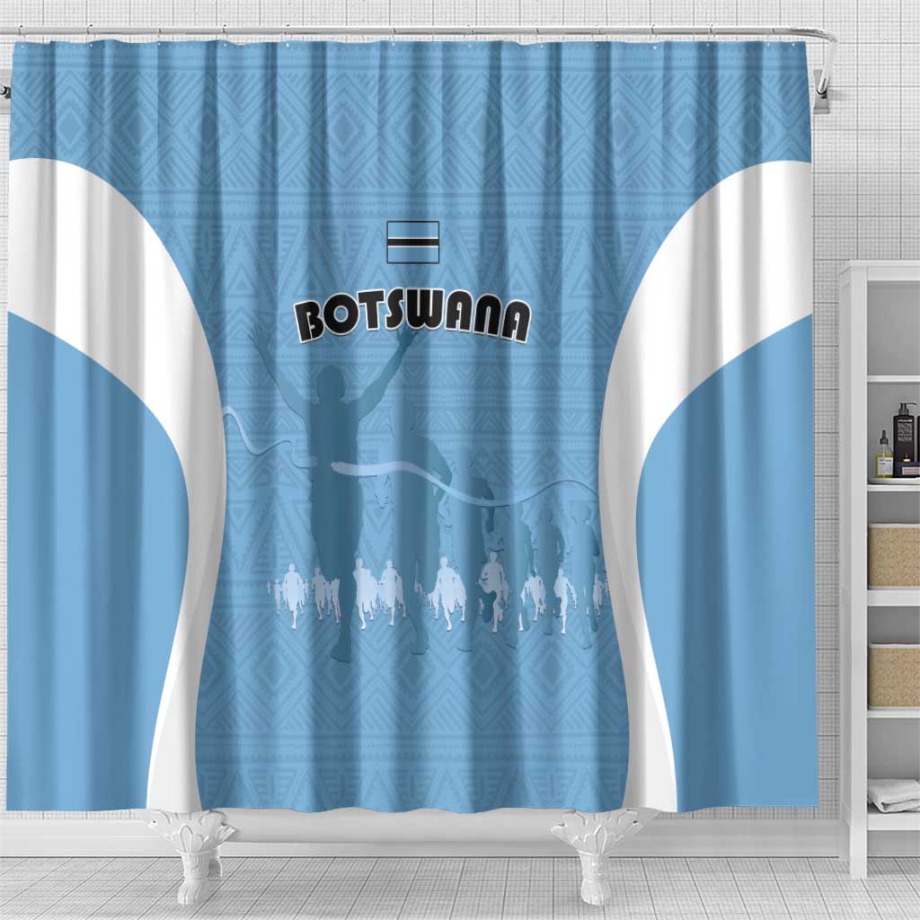 Botswana Athletics Shower Curtain Go Champions - African Pride