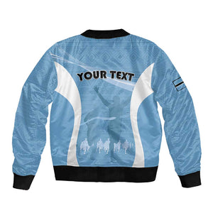 Personalized Botswana Athletics Sleeve Zip Bomber Jacket Go Champions - African Pride