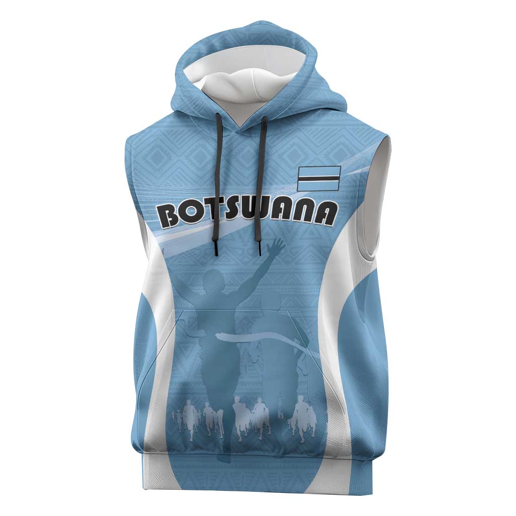 Personalized Botswana Athletics Sleeveless Hoodie Go Champions - African Pride