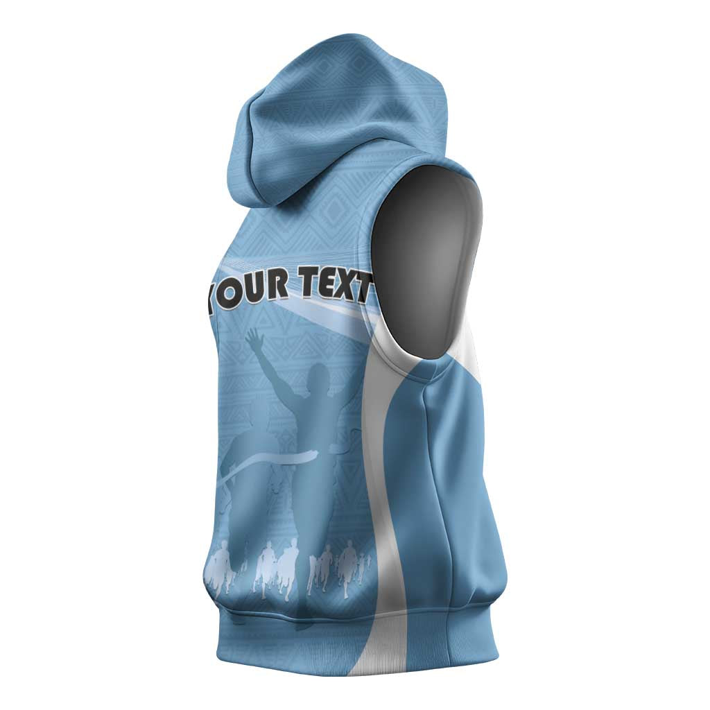 Personalized Botswana Athletics Sleeveless Hoodie Go Champions - African Pride
