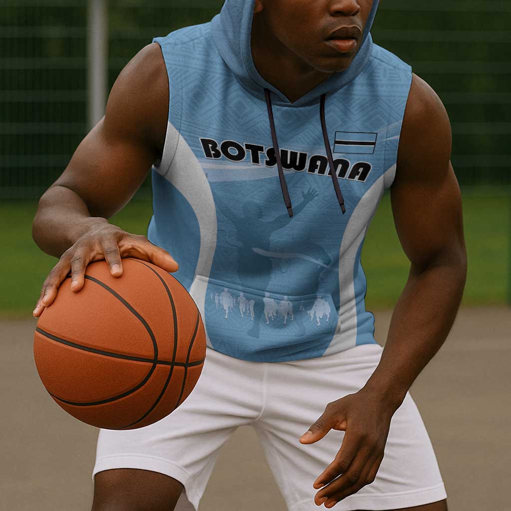 Personalized Botswana Athletics Sleeveless Hoodie Go Champions - African Pride