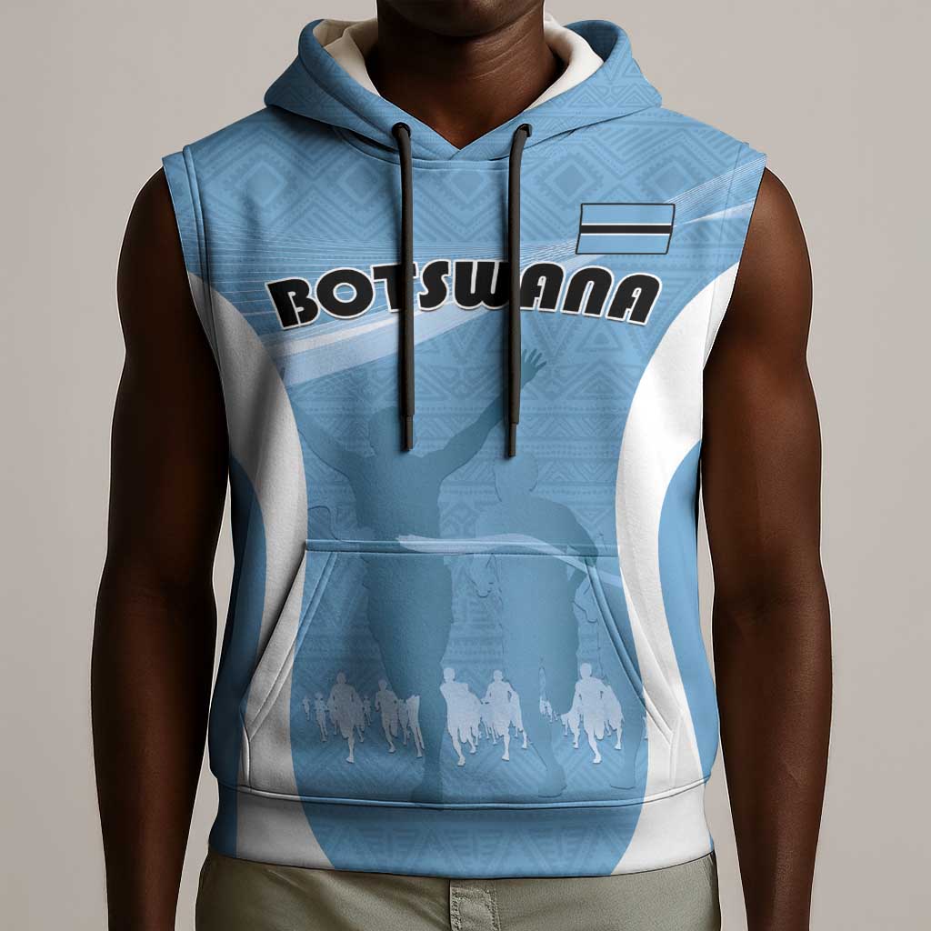 Personalized Botswana Athletics Sleeveless Hoodie Go Champions - African Pride
