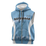 Personalized Botswana Athletics Sleeveless Zip Hoodie Go Champions - African Pride