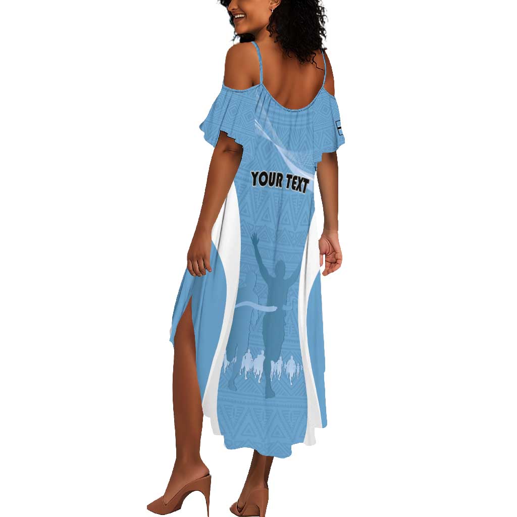 Personalized Botswana Athletics Summer Maxi Dress Go Champions - African Pride