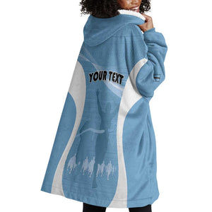 Personalized Botswana Athletics Wearable Blanket Hoodie Go Champions - African Pride