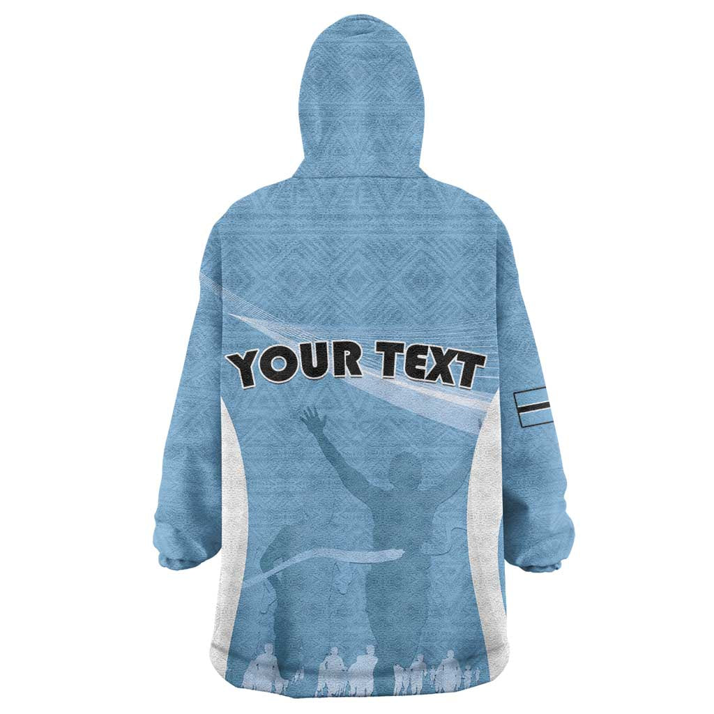Personalized Botswana Athletics Wearable Blanket Hoodie Go Champions - African Pride