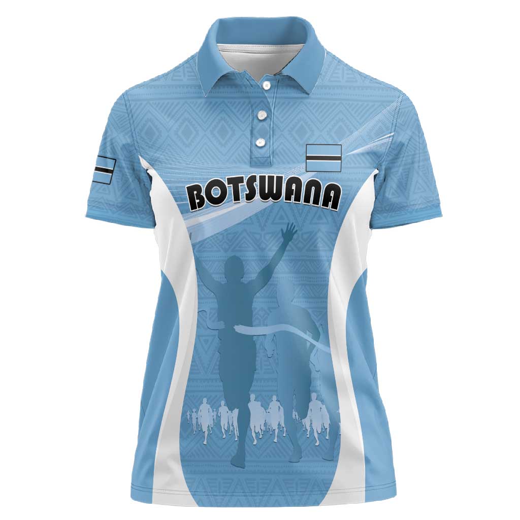 Personalized Botswana Athletics Women Polo Shirt Go Champions - African Pride