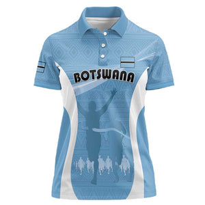 Personalized Botswana Athletics Women Polo Shirt Go Champions - African Pride