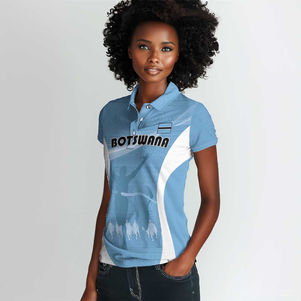 Personalized Botswana Athletics Women Polo Shirt Go Champions - African Pride