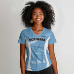 Personalized Botswana Athletics Women V-Neck T-Shirt Go Champions - African Pride