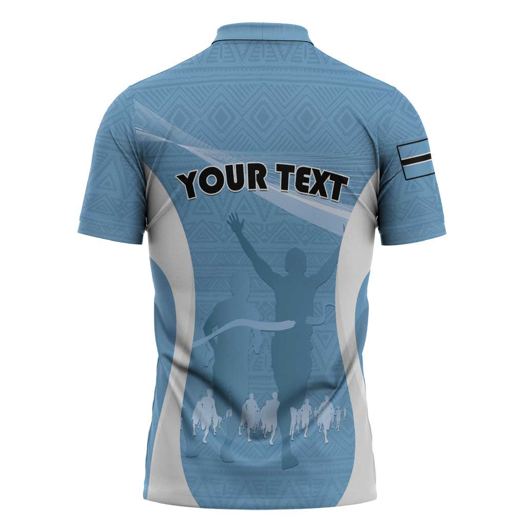 Personalized Botswana Athletics Zipper Polo Shirt Go Champions Go