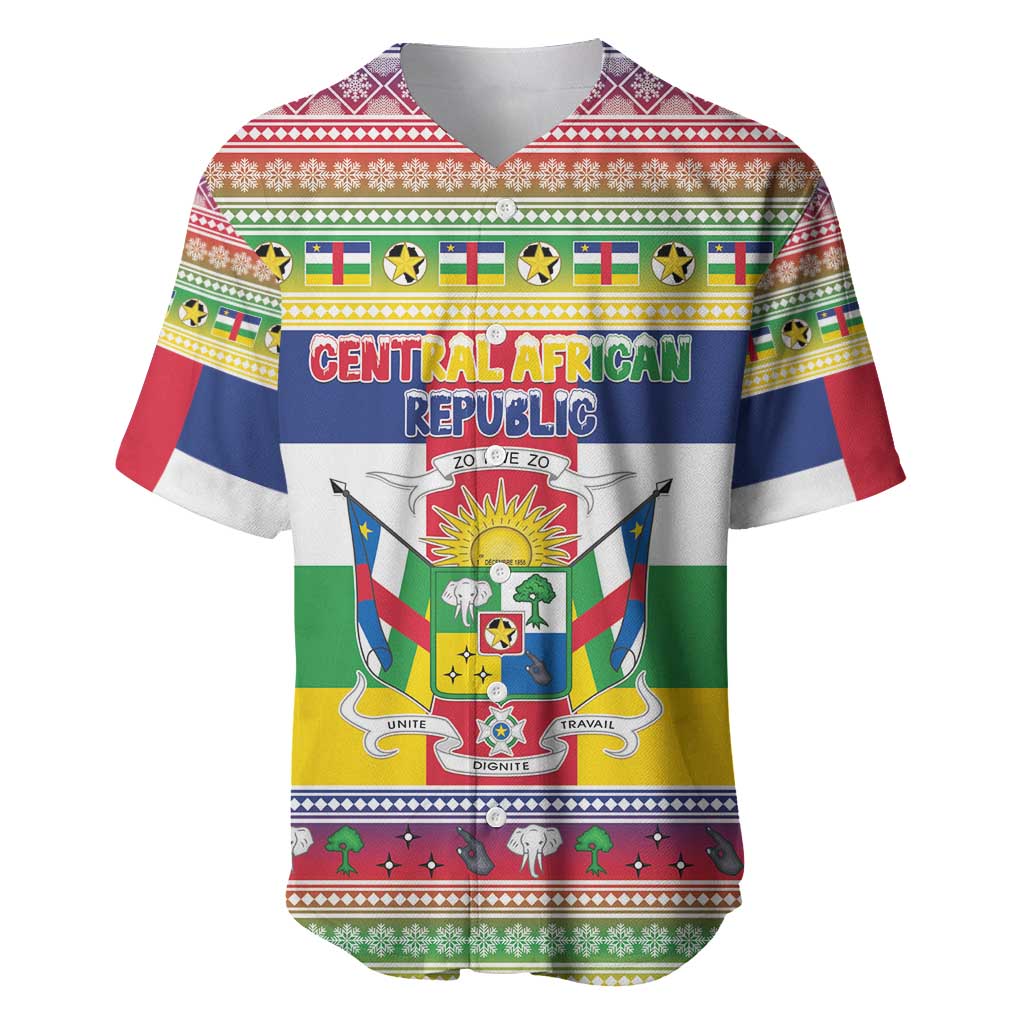 Afro Christmas in Central African Republic Baseball Jersey Merry Christmas - African Pride
