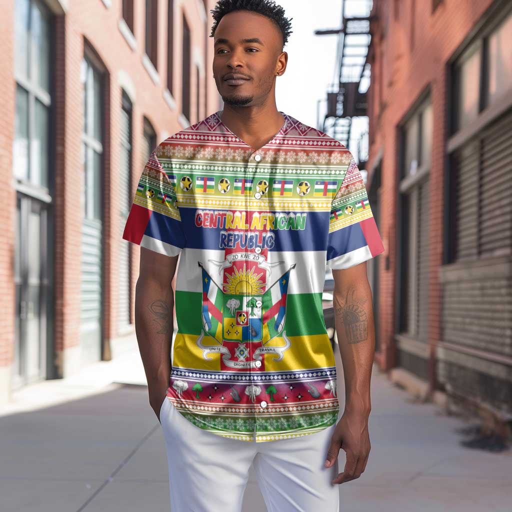 Afro Christmas in Central African Republic Baseball Jersey Merry Christmas - African Pride