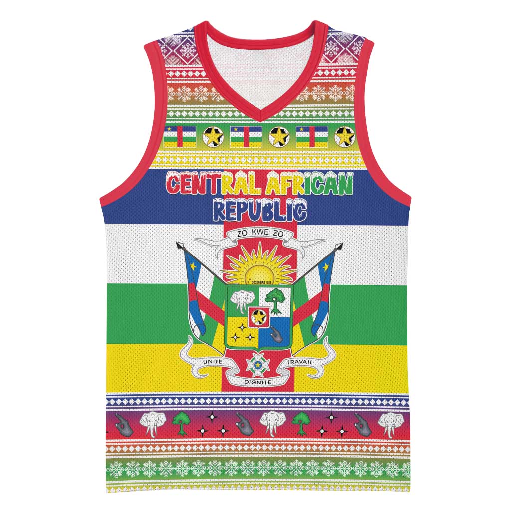 Afro Christmas in Central African Republic Basketball Jersey Merry Christmas - African Pride