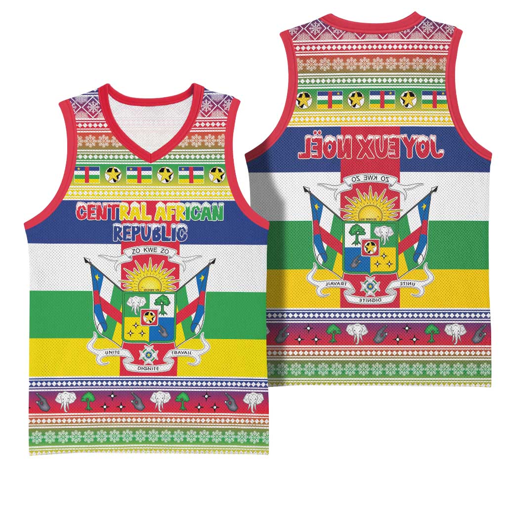 Afro Christmas in Central African Republic Basketball Jersey Merry Christmas - African Pride