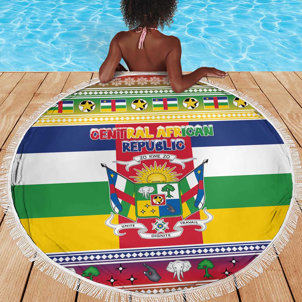 Afro Christmas in Central African Republic Beach Blanket Merry Christmas - African Pride