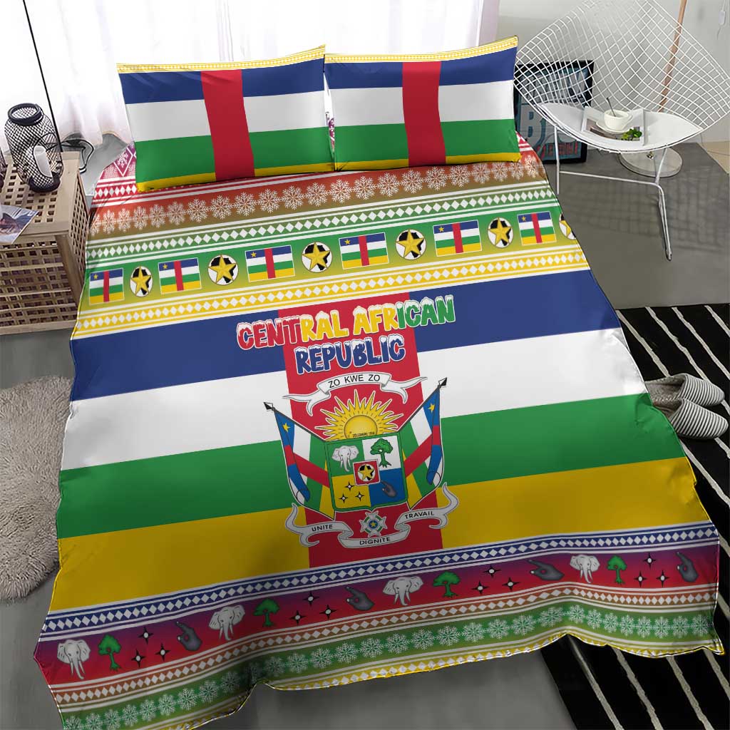 Afro Christmas in Central African Republic Bedding Set Merry Christmas - African Pride