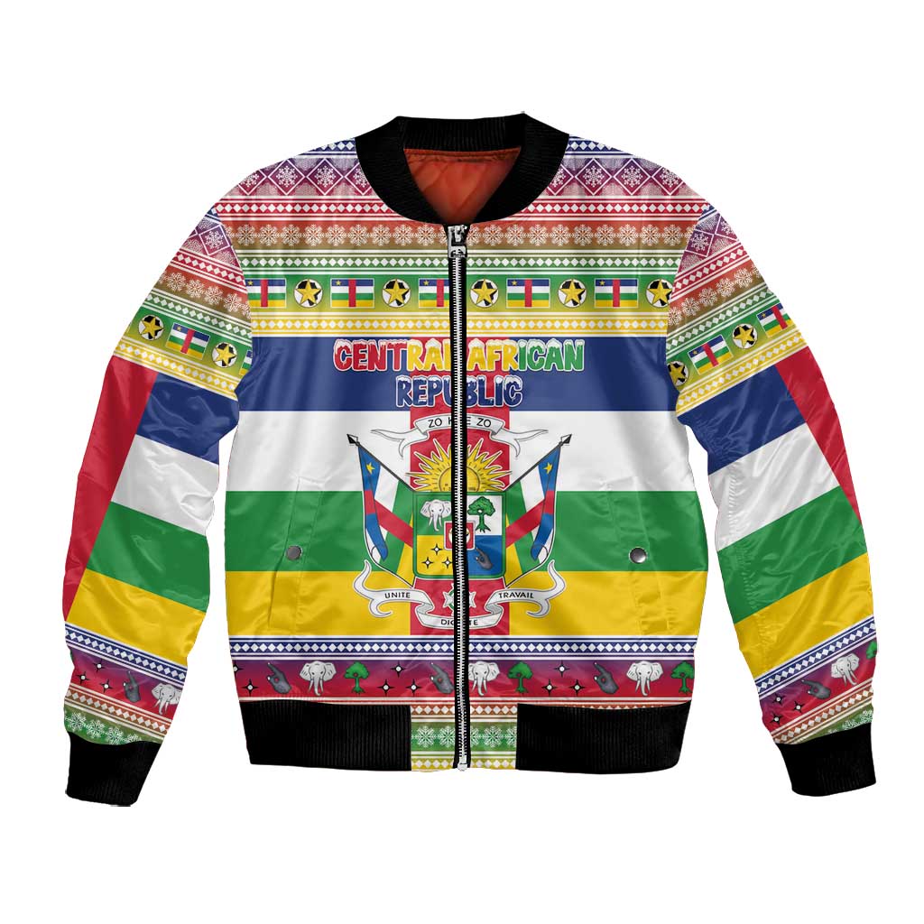 Afro Christmas in Central African Republic Bomber Jacket Merry Christmas - African Pride