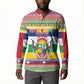 Central African Republic Christmas Button Sweatshirt Joyeux Noel
