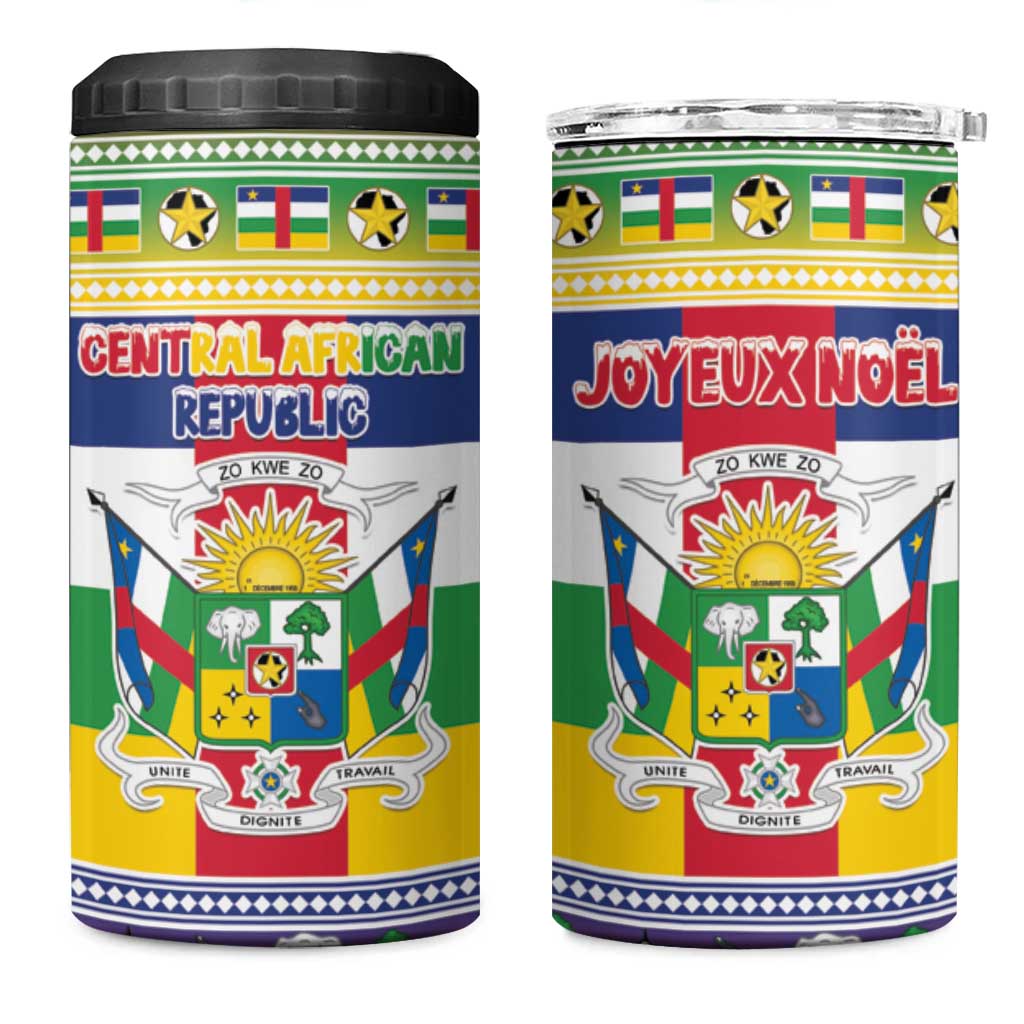 Afro Christmas in Central African Republic 4 in 1 Can Cooler Tumbler Merry Christmas - African Pride