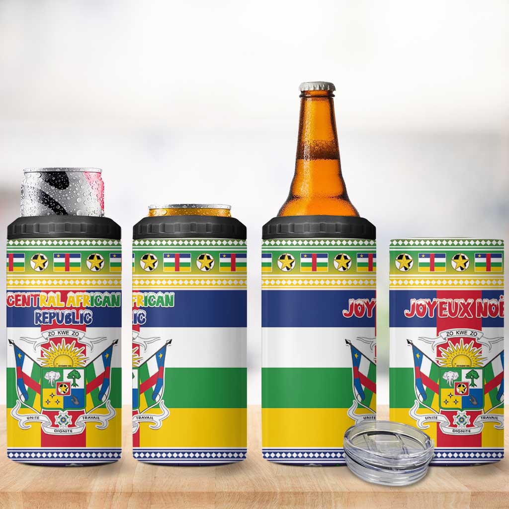 Afro Christmas in Central African Republic 4 in 1 Can Cooler Tumbler Merry Christmas - African Pride