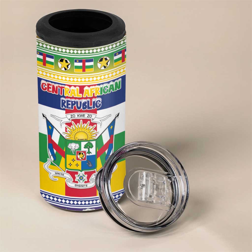 Afro Christmas in Central African Republic 4 in 1 Can Cooler Tumbler Merry Christmas - African Pride