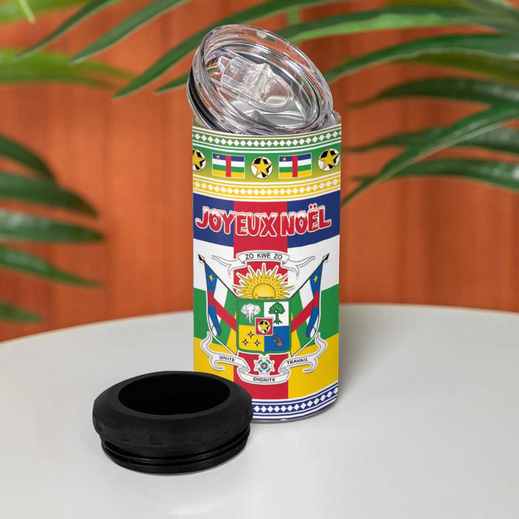 Afro Christmas in Central African Republic 4 in 1 Can Cooler Tumbler Merry Christmas - African Pride