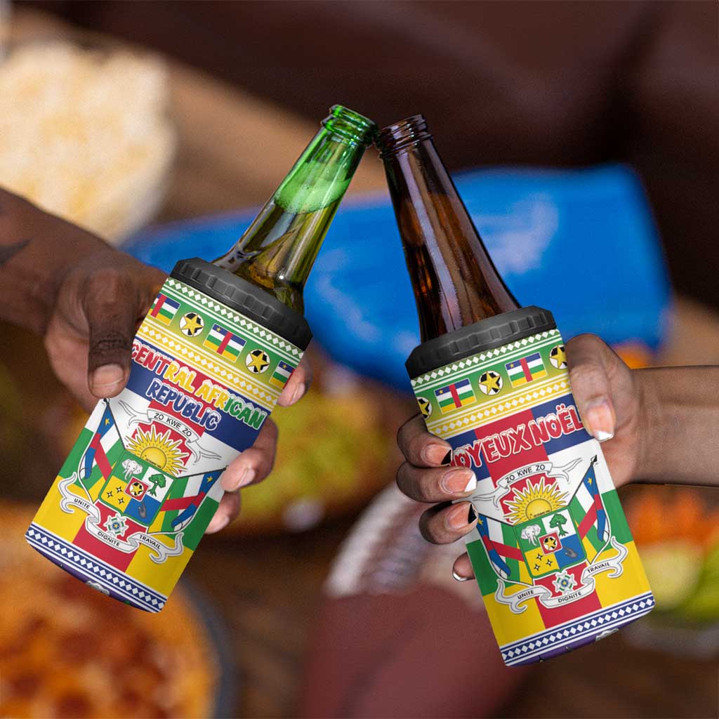 Afro Christmas in Central African Republic 4 in 1 Can Cooler Tumbler Merry Christmas - African Pride