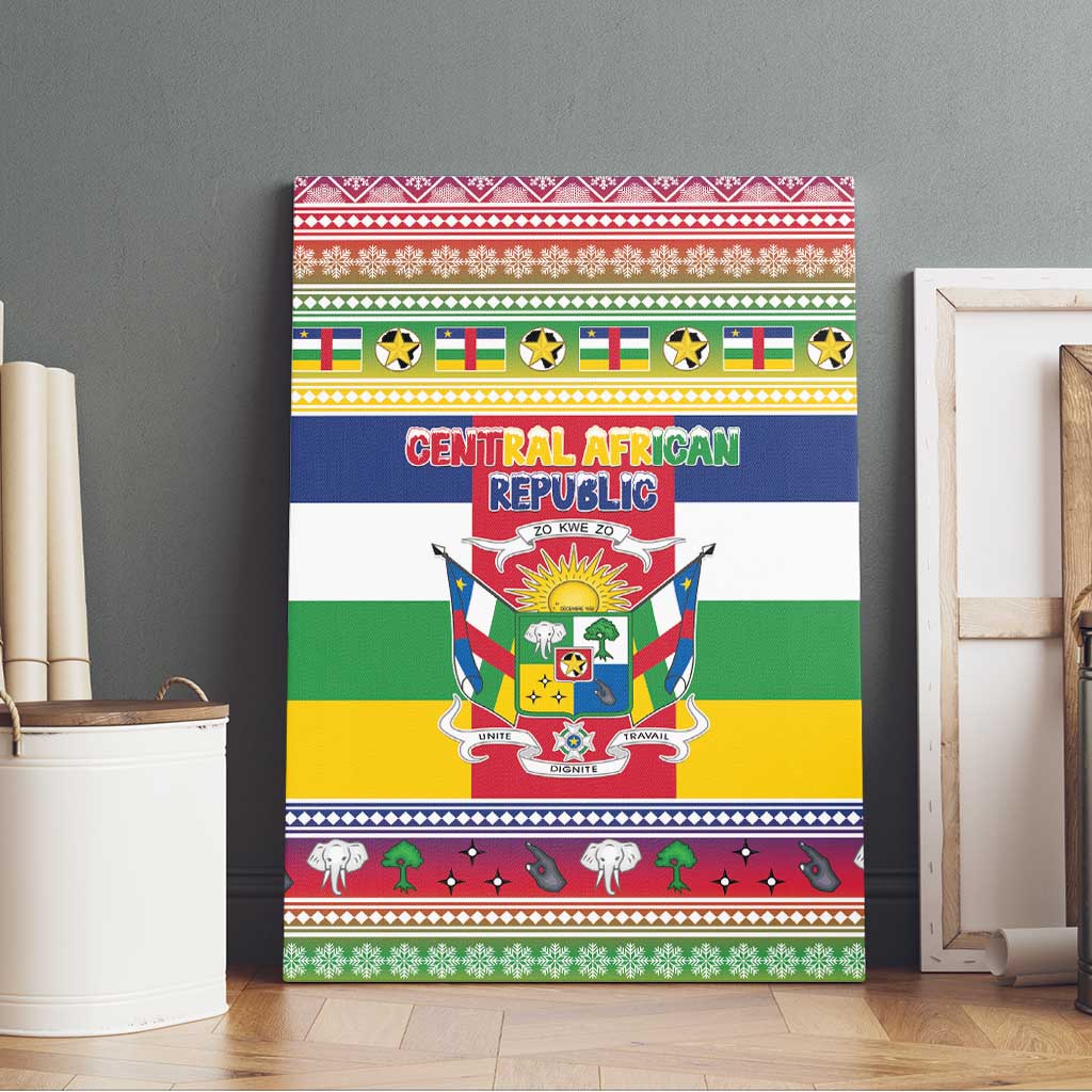 Afro Christmas in Central African Republic Canvas Wall Art Merry Christmas - African Pride