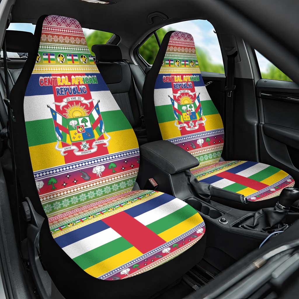 Afro Christmas in Central African Republic Car Seat Cover Merry Christmas - African Pride
