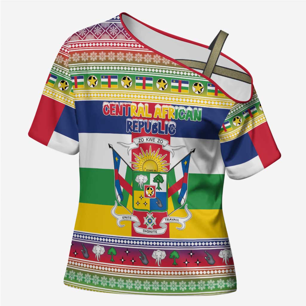 Central African Republic Christmas Cross Shoulder Shirt Joyeux Noel