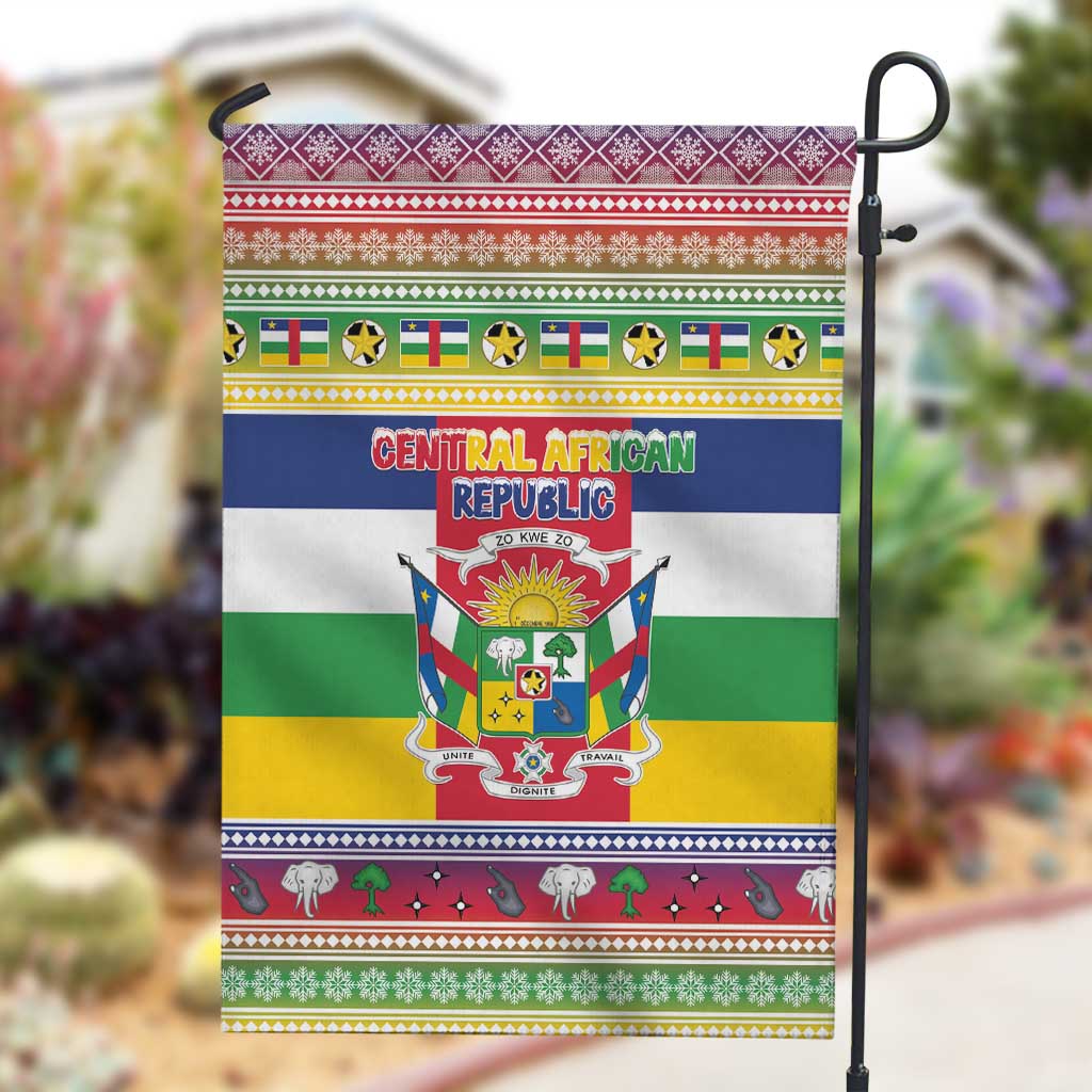 Afro Christmas in Central African Republic Garden Flag Merry Christmas - African Pride